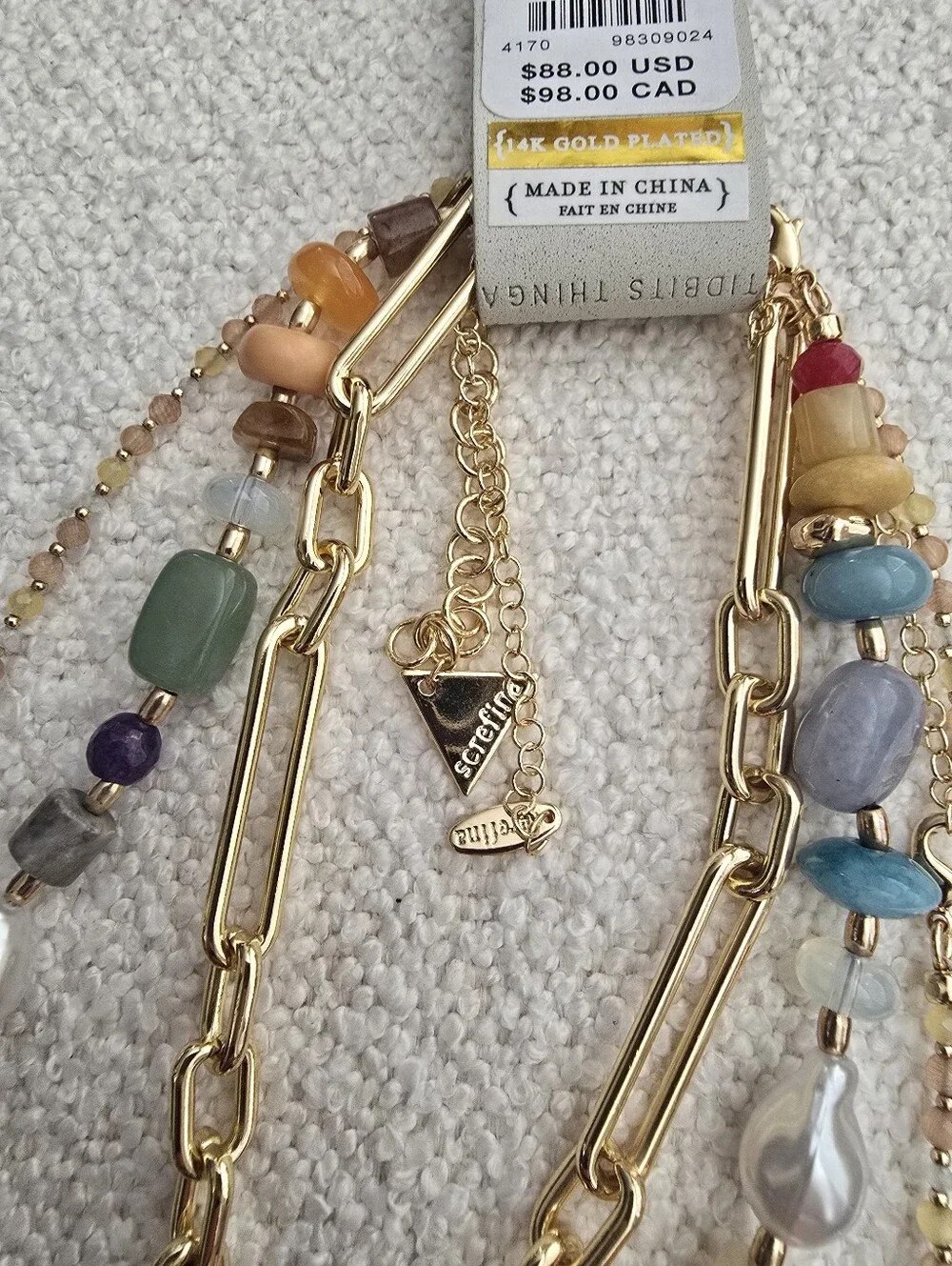 NWT! Anthropologie, Shades of Sea Layered Necklaces, Set of 3: Charm Edition